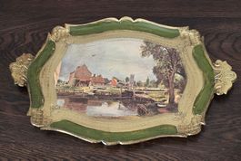 Serviertablett mit Seelandschaft, sehr guter Zustand
