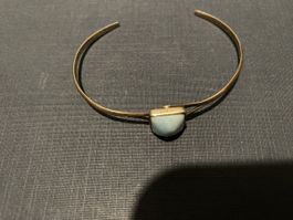 Elegantes Armband mit Larimar Stein, silber, neuwertig