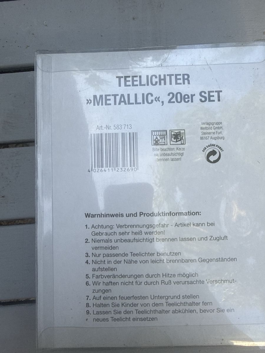 Kerzen: Teelichter Metallic 20er Set NEU – Neu und originalverpackt aus Zürich von Krikri21 2