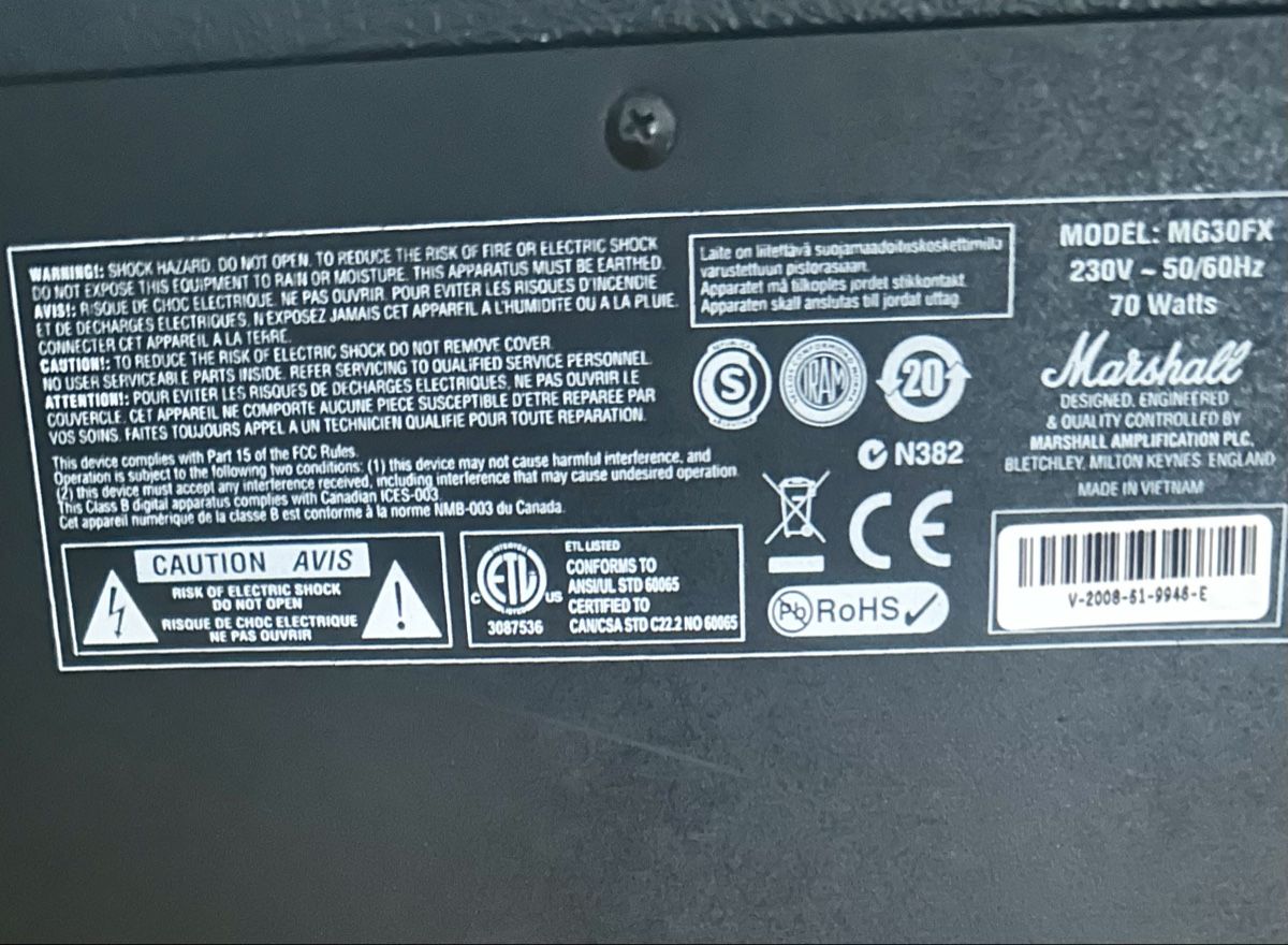 Marshall Amplificatori: Marshall MG30FX – Usato da Dietikon venduto da Lidija0 4
