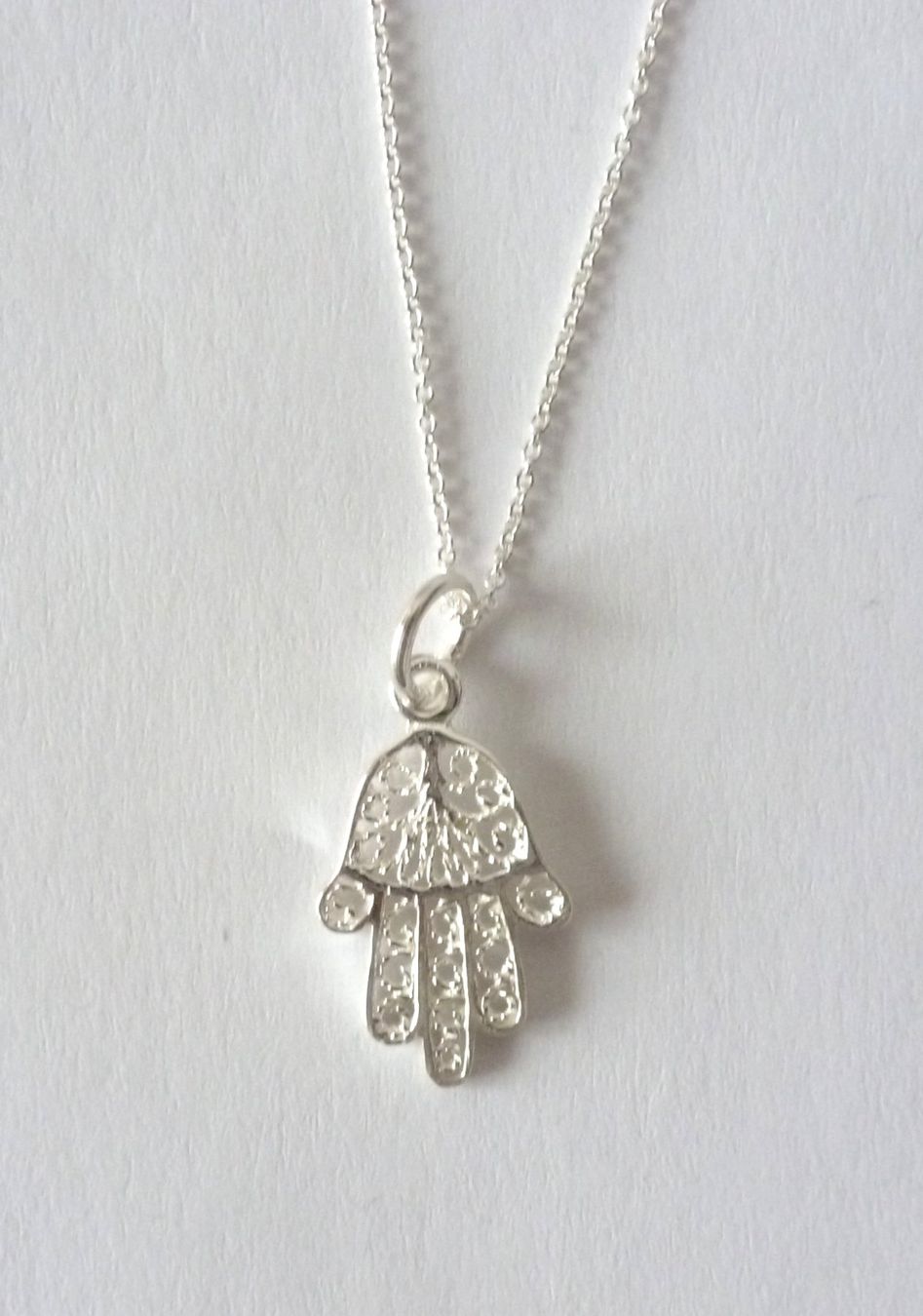 Ciondoli: Healing Hand Fatima Silber mit Kette – Nuovo e nell'imballaggio originale da Mauren venduto da Yeelen