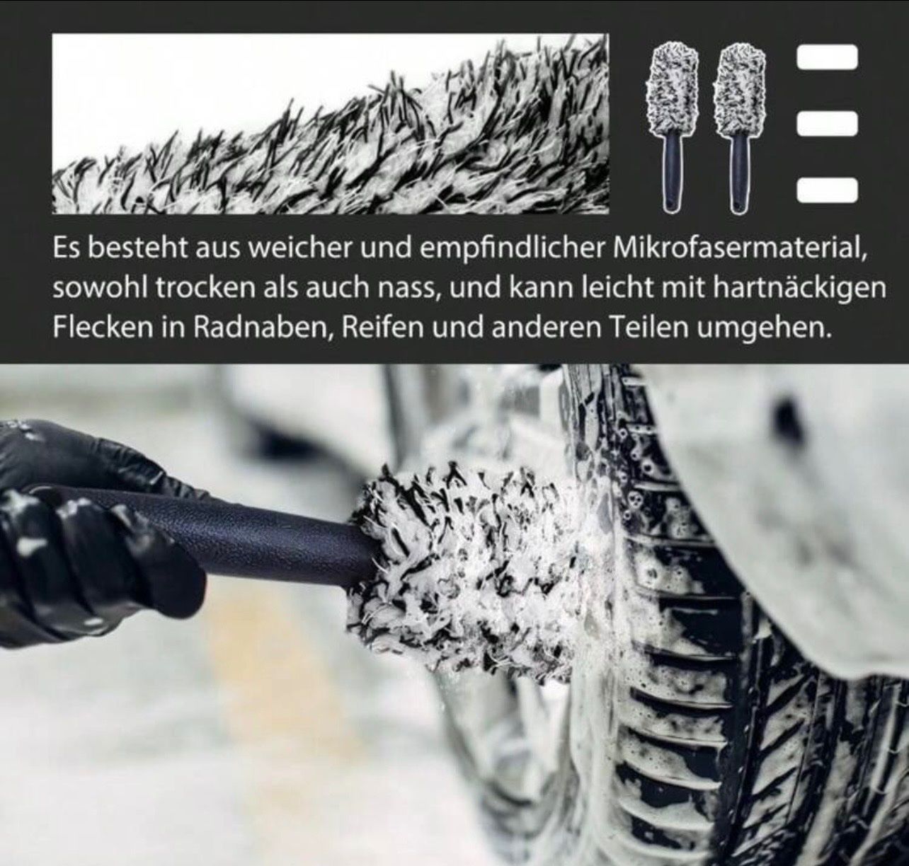 Altri articoli per la cura: Felgenreiniger mit Griff 2 Stueck neu – Nuovo e nell'imballaggio originale da Emmenbrücke venduto da engueteDeal 4