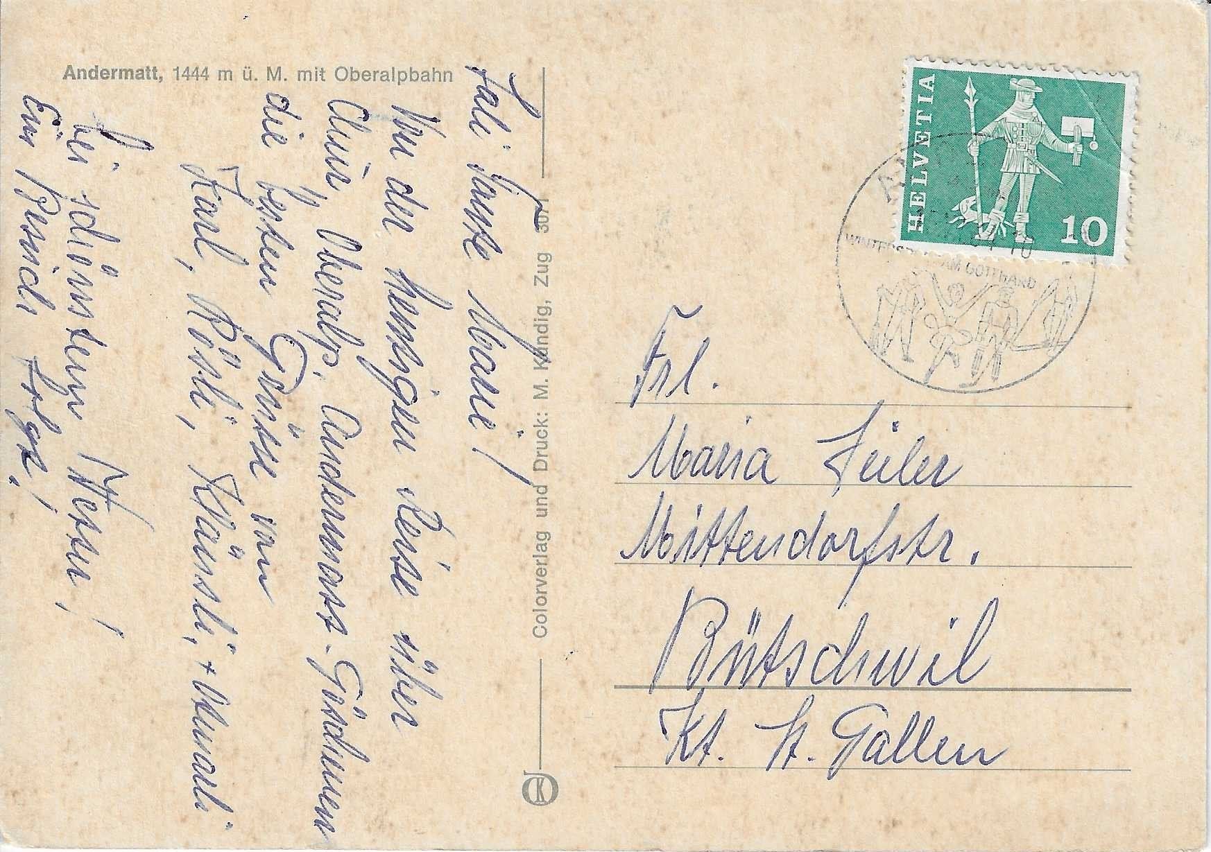 Cartoline postali: Andermatt mit Oberalpbahn – Usato da Rothrist venduto da Stranglehold 1