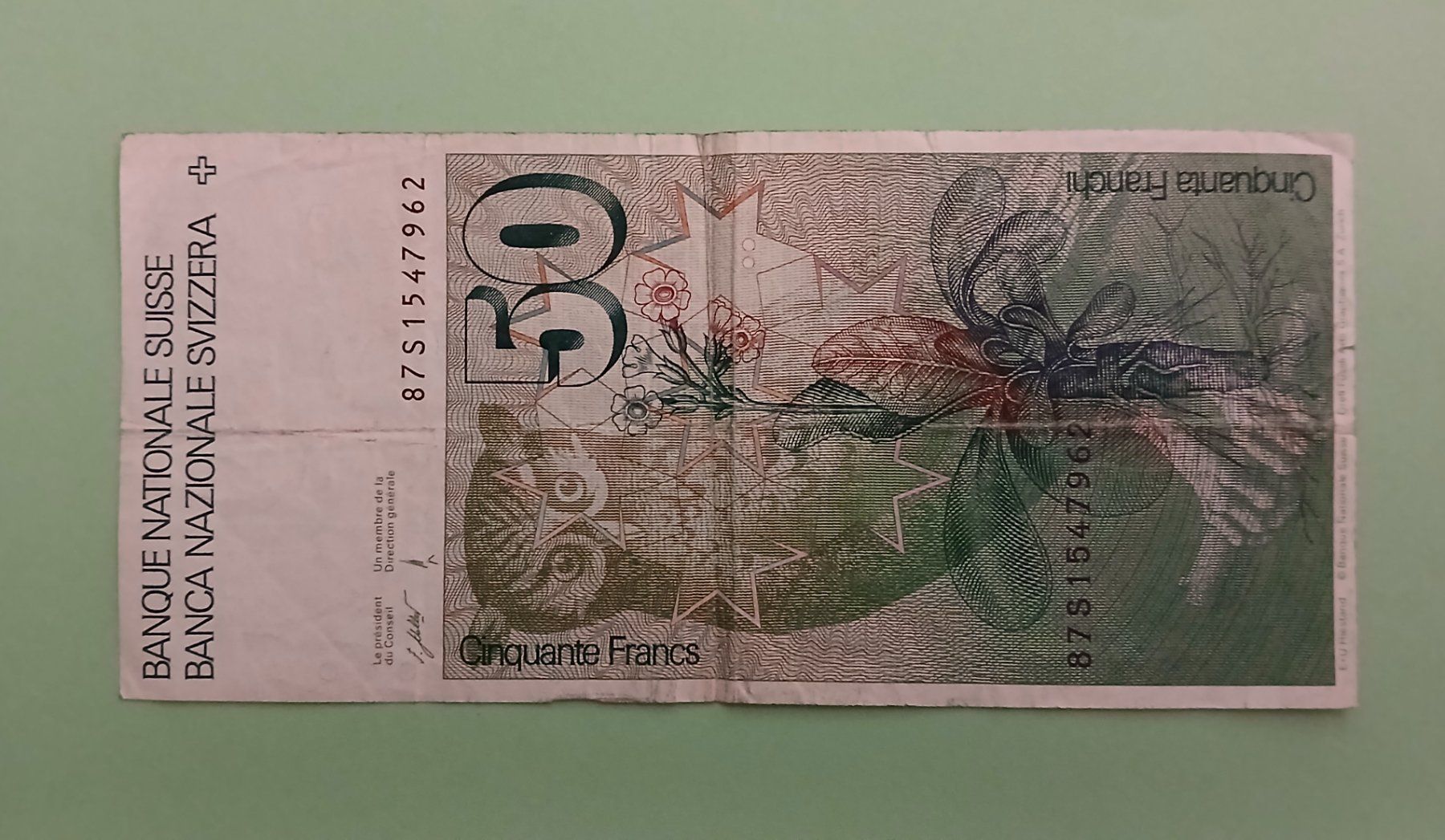 Banconote: Schweizer Banknote 50.- Fr. (6. Serie) – Usato da Ueberstorf venduto da Lee-Loo 1