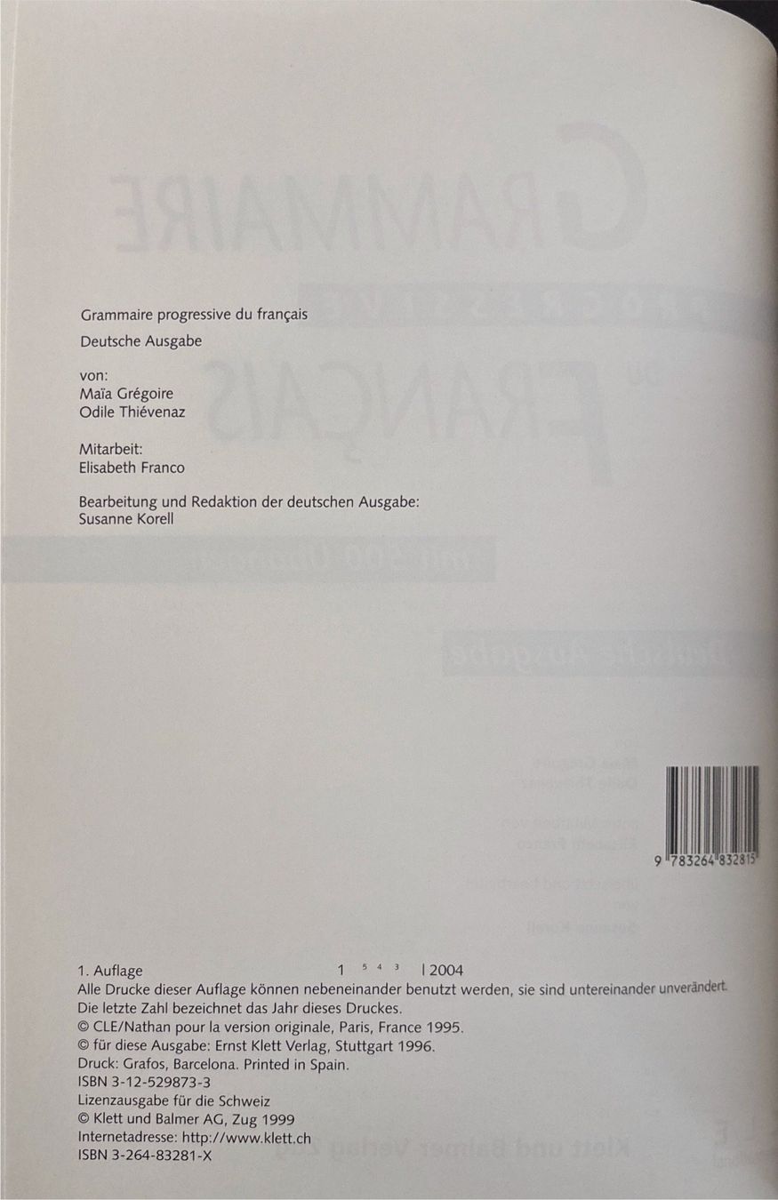 Bücher: Grammaire progressive du français – Neu (gemäss Beschreibung) aus Sarnen von Livres 3