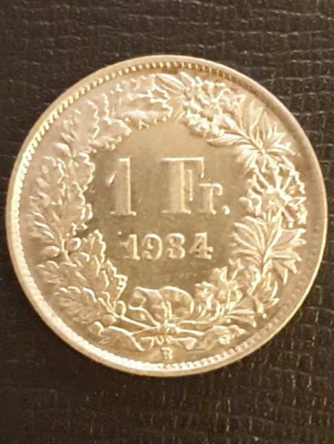 Alle Münzen: 1 Franken 1934 Gute Erhaltung!!Silber – Gebraucht aus Biel/Bienne von underdogs 1