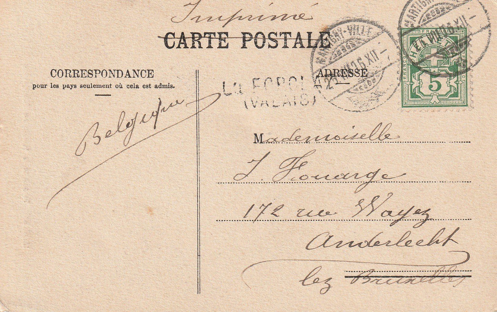 Cartoline postali: AK Trient - gel. 26.8.1906 – Usato da Fribourg venduto da schnalla92 1