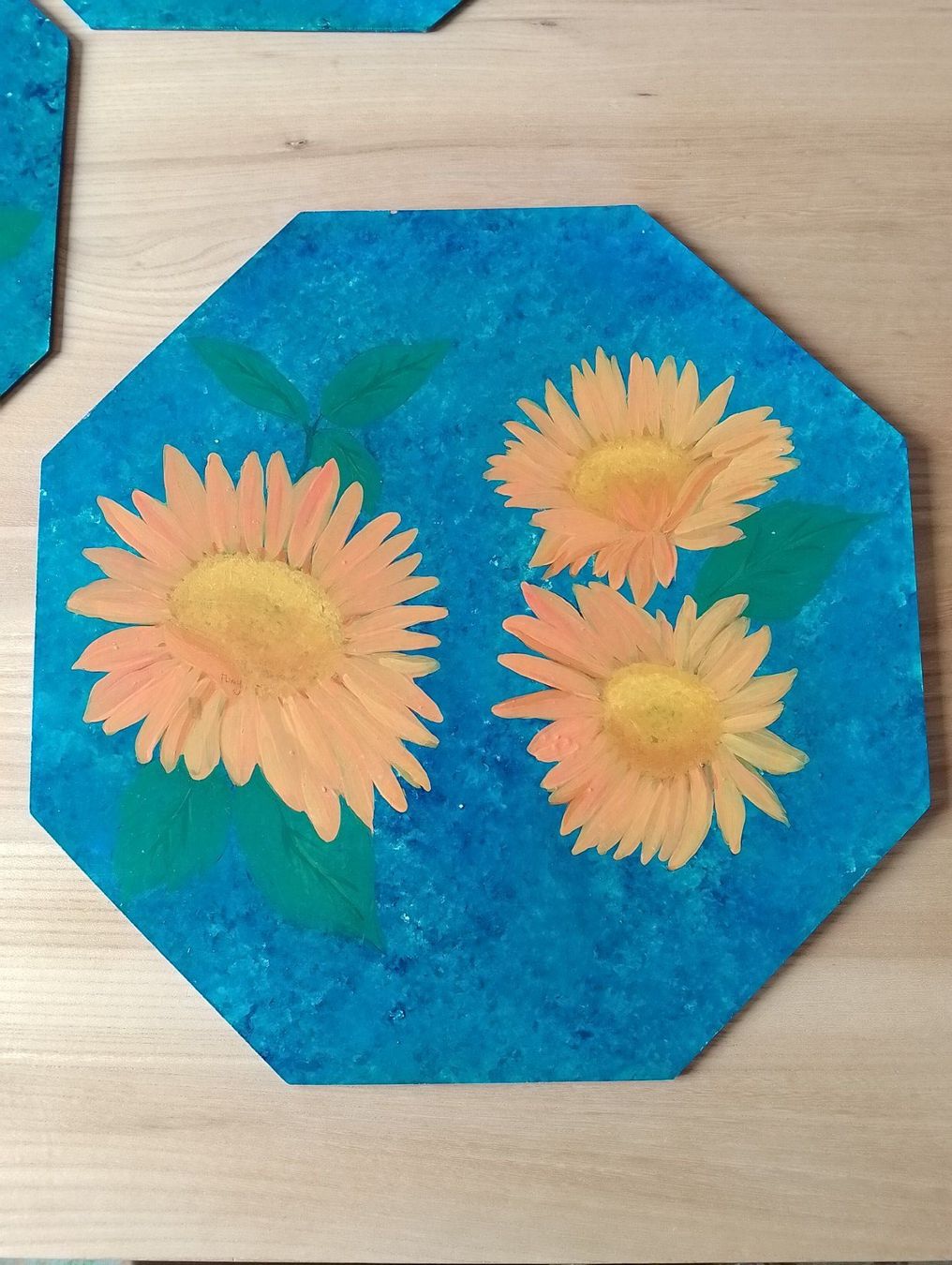 Sottobicchieri: 6 handgemalte Tischsets Sonnenblumen UNIKATE! – Usato da Luzern venduto da Seri4 3