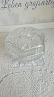 Elegante geschliffene Kristalldose Vintage Glasdose