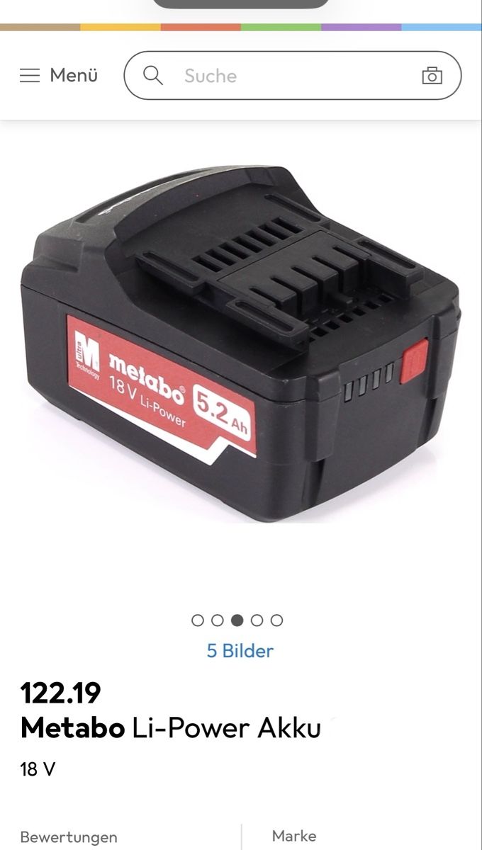 Metabo Caricatori & Batterie: 2x Metabo 5,2 Ah Akku Battery – Usato da Hittnau venduto da Oracel