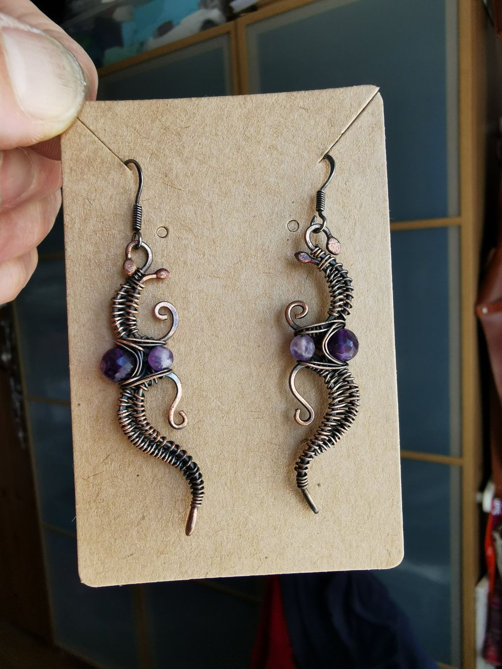 Orecchini pendenti & Orecchini a lobo: Ausgefallene Ohrringe mit Amethyst, neu, Eyecatcher! – Nuovo (secondo la descrizione) da Oberglatt ZH venduto da JulFul 4