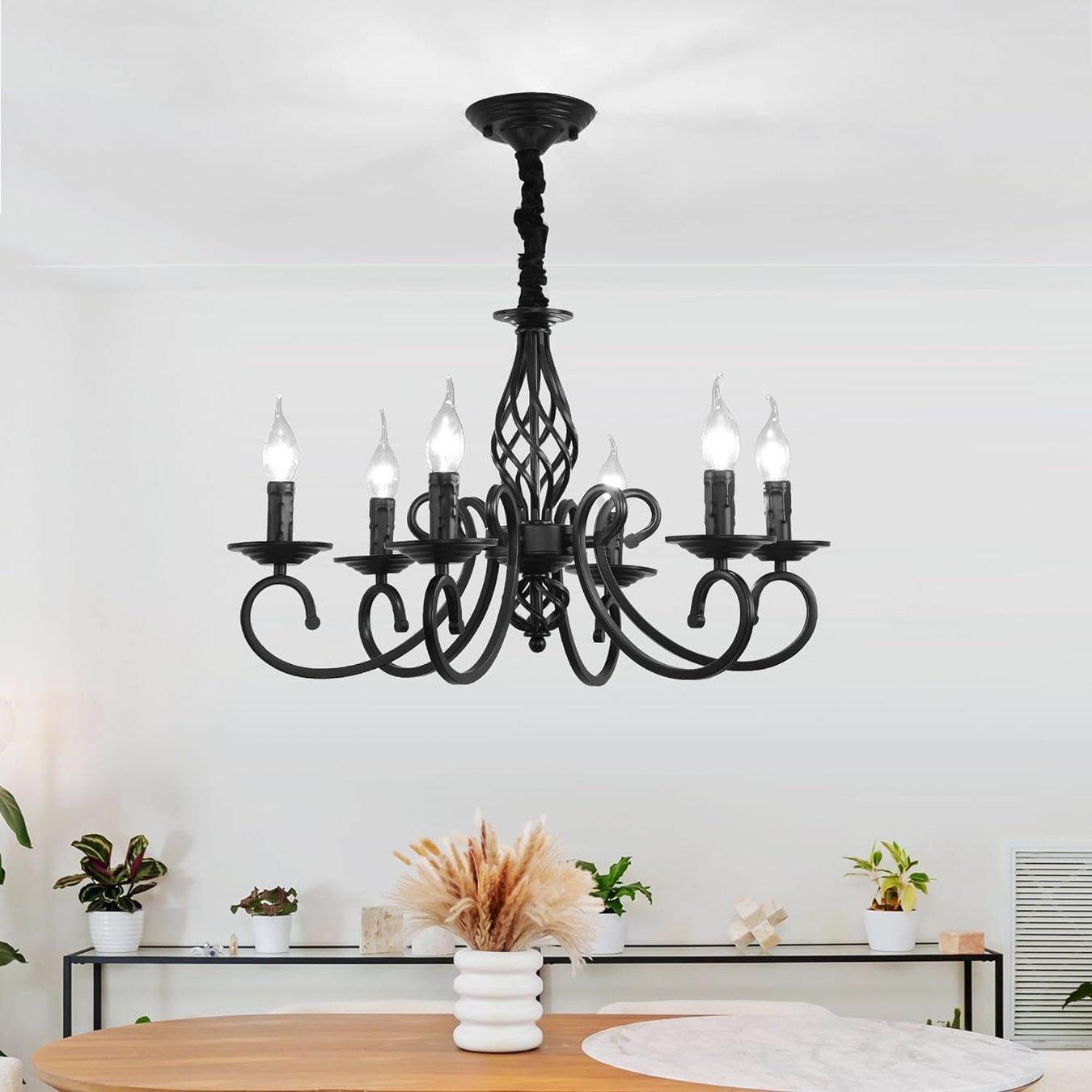 Lampadari & plafoniere: Rustikale Kronleuchter Metall antiker Pendelleuchte 6 Lichte – Nuovo e nell'imballaggio originale da Herisau venduto da Zevora