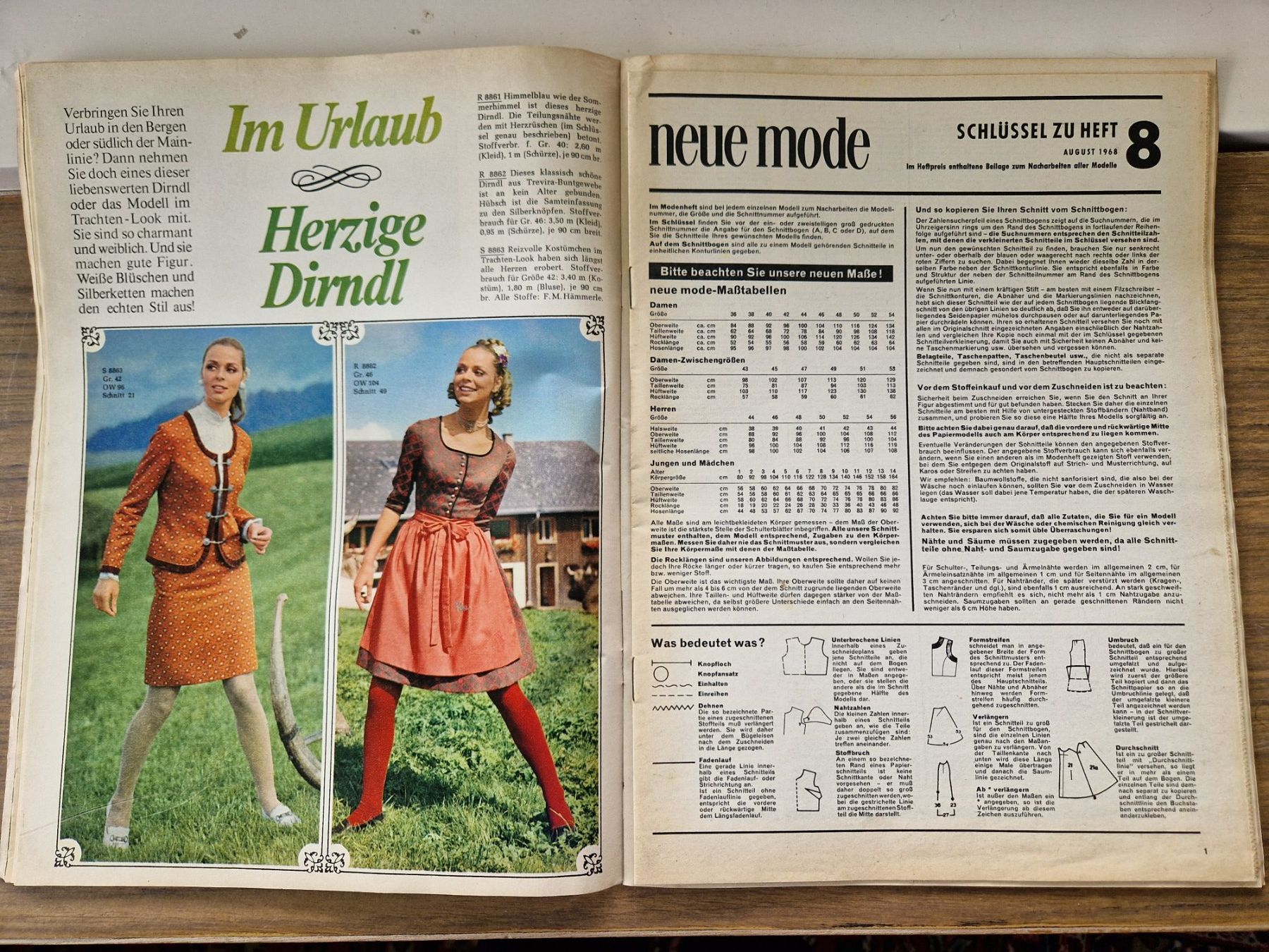 Cartamodelli: Schnittmuster Modeheft 8/1968 – Usato da Mörschwil venduto da wunderkiste44 7