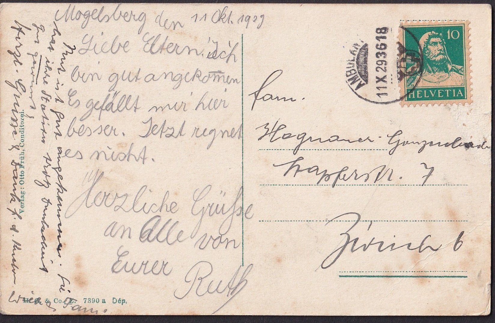 Cartoline postali: Mogelsberg Bahnhof mit Zug – Usato da Olten venduto da clotaldi 1