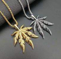 Golden Leaf Pendant Necklace From Stainless Steel