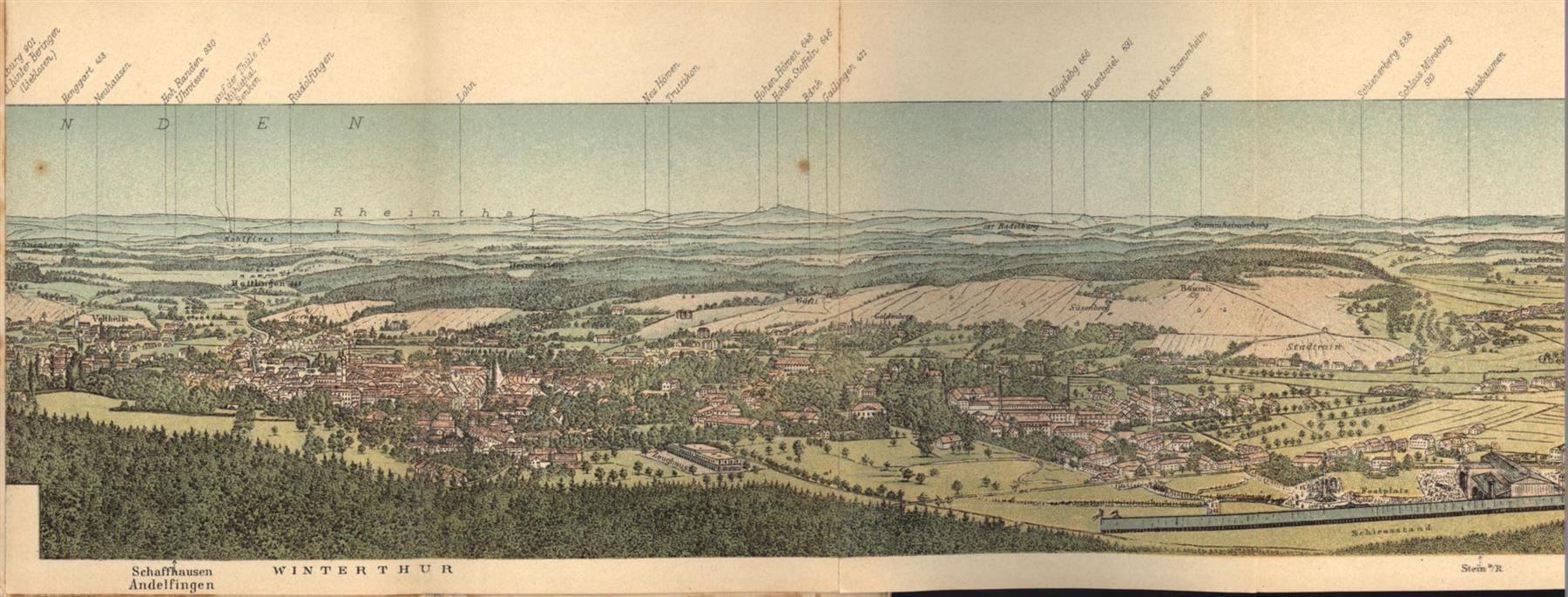 Cartine & Atlanti: Winterthur Eschenberg Panorama 1895 – Usato da Rafz venduto da Helvet32 3