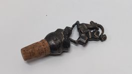 Antiker Zierkorken Steinbock, massiv Messing (L25)