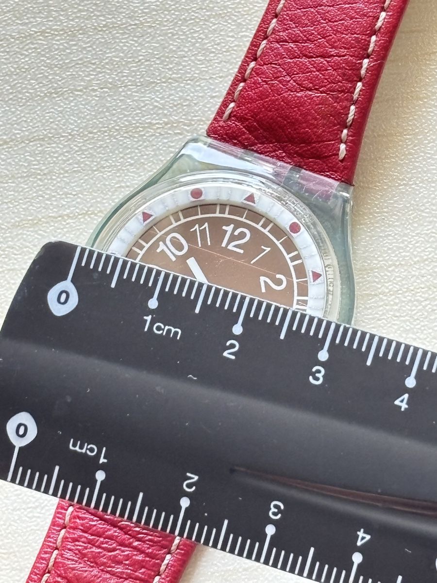 Swatch Orologi: Swatch Solar Uhr rotes Lederarmband  – Usato da Grenchen venduto da chththl 2