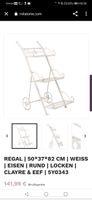 Shabby Chic Regalwagen, Eisen, Weiss, Garten Deko!