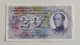 20 Franken 1965, top Zustand, Banknote Schweiz (WA3)