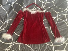 rotes Minikleid mit Armstulpen, L 