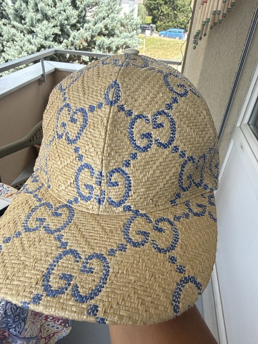 Gucci Sonstige Kleidung & Accessoires: Gucci Basecap Stroh Grösse M blau GG Muster – Gebraucht aus Oberengstringen von genita2279 1