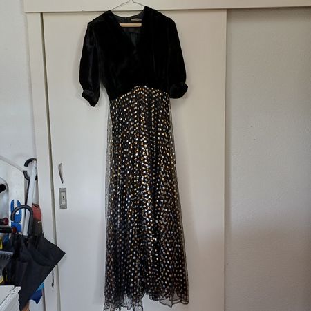 Yvette Ballkleid Samt Tüll Punkte Grösse 40 neuwertig