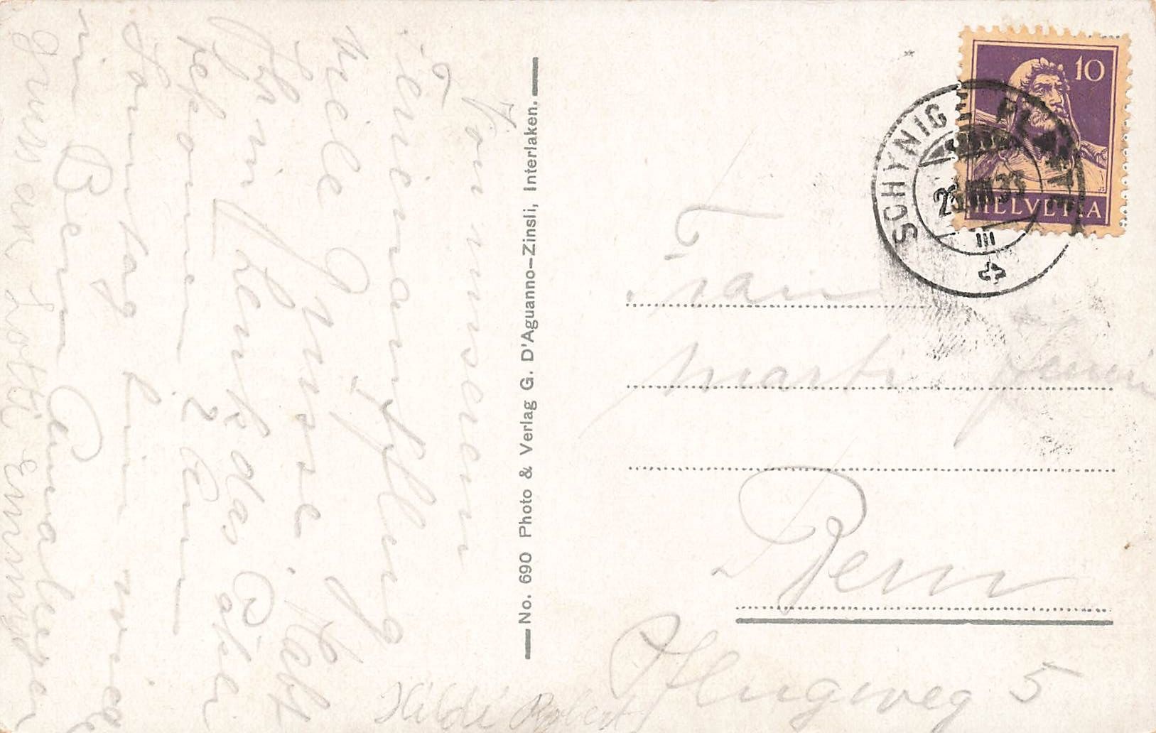 Cartoline postali: Wilderswil BE Schynige Platte Bahn mit Eiger Mönch Jungfrau – Usato da Biasca venduto da Blenio71 1