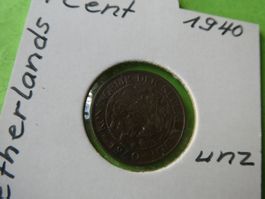 Niederlande 1940 1 Cent   unzirkuliert