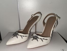 Sandalen Anna Field weiss Grösse 39 mit Steine Dekoration