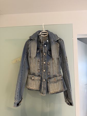 Philipp Plein Jeansjacke blau Steine Grösse 36