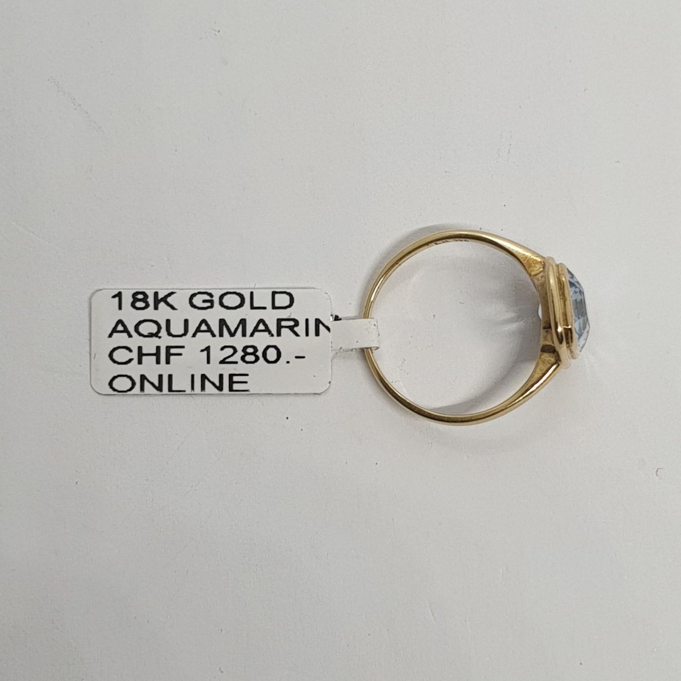 Anelli: Echt 18K Gold - Aquamarin Ring – Usato da Luzern venduto da Goldhaus-Luzern 3