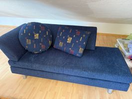 Schlafcouch mit Lattenrost dunkelblau Liegefläche 195x160 cm