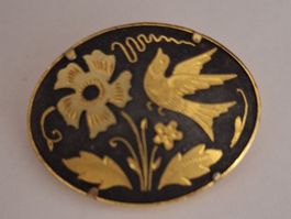 TOLEDO BROSCHE Schwarz Gold