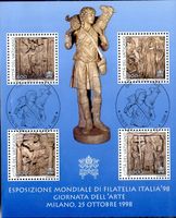 VATIKAN BRIEFMARKENAUSSTELLUNG MILANO 1998 GESTEMPELT - PO28