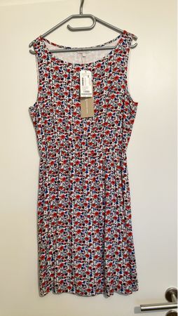 Kleid Blumenmuster Rot/Blau Grösse S mit Etikett