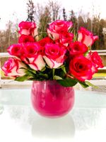 Design-VASE ❤️ Wunderschön, altrosa, aus massivem Glas