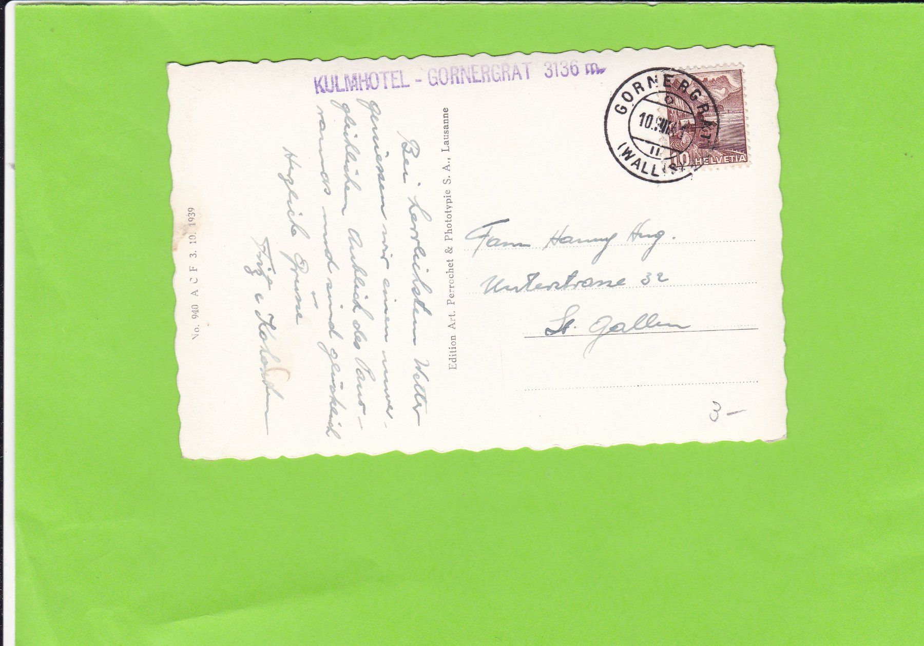 Cartoline postali: Matterhorn – Usato da St. Peterzell venduto da neckertal 1