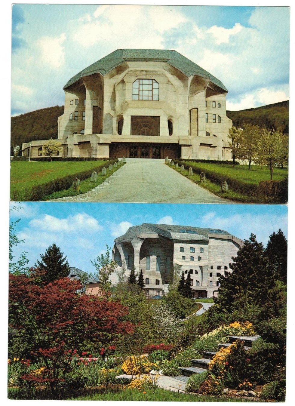 Cartoline postali: 2 AK Goetheanum Dornach – Usato da Zürich venduto da Tolima194