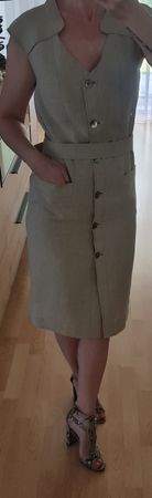 Sommer Kleid "Prince de Galles", Beige, Grösse 36/ S