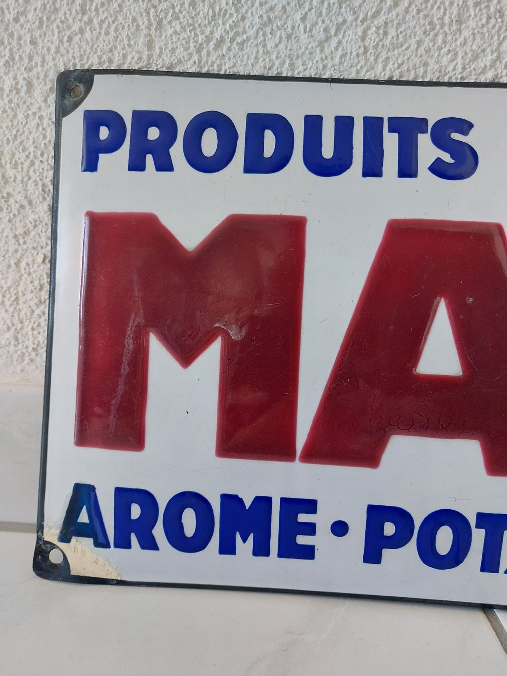 Maggi Insegne: Altes Emailschild Maggi Plaque émaillée – Usato da Schenkon venduto da TG10 1
