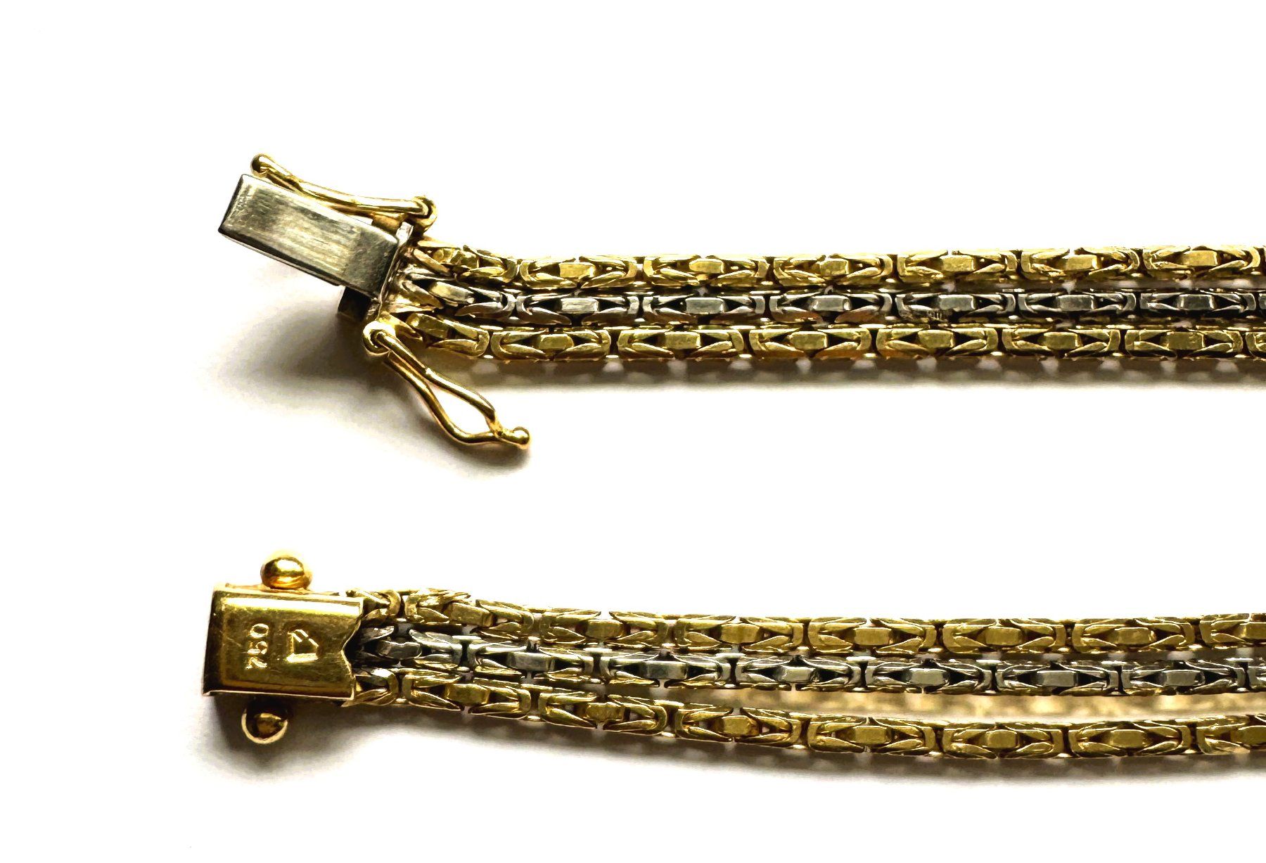 Armband 3 teilig 18Karat Gelb- und Weissgold / Kastenschloss (Gebraucht ...