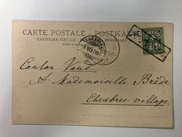 Schiffsbrief Bodensee 1907, 5c Ziffer auf Karte