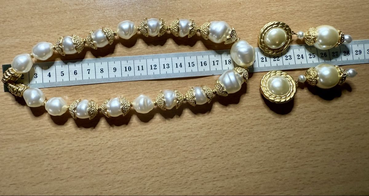 Catenine: Vintage Halskette und Ohrringe mit Perlen – Usato da Lamone venduto da LaCantinaMagica 7