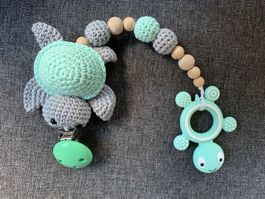 Silikon-Beissanhänger Schildkröte hellmint
