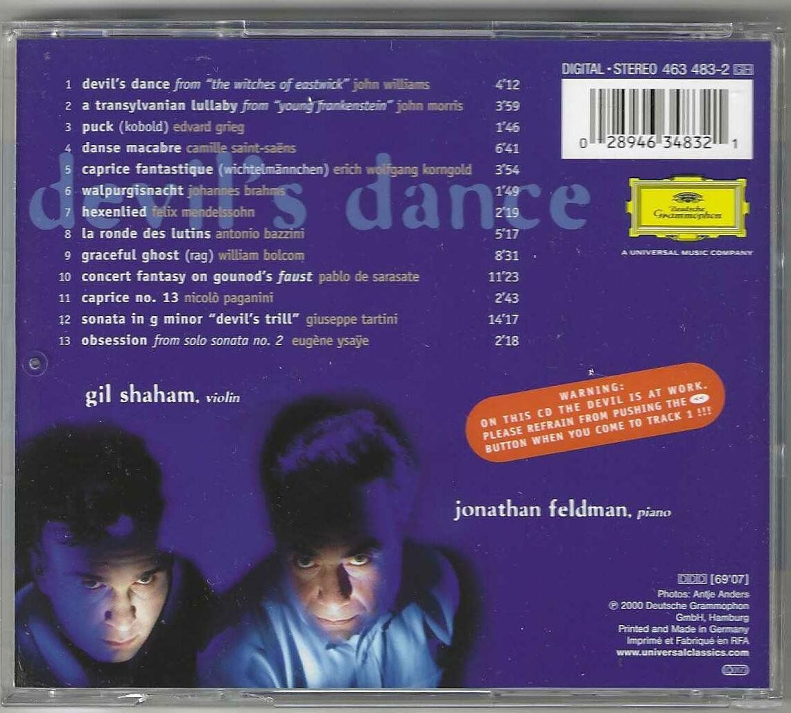 CDs: Gil Shaham, Jonathan Feldman – Devil's Dance – Gebraucht aus Genève von CDLPBookS 1