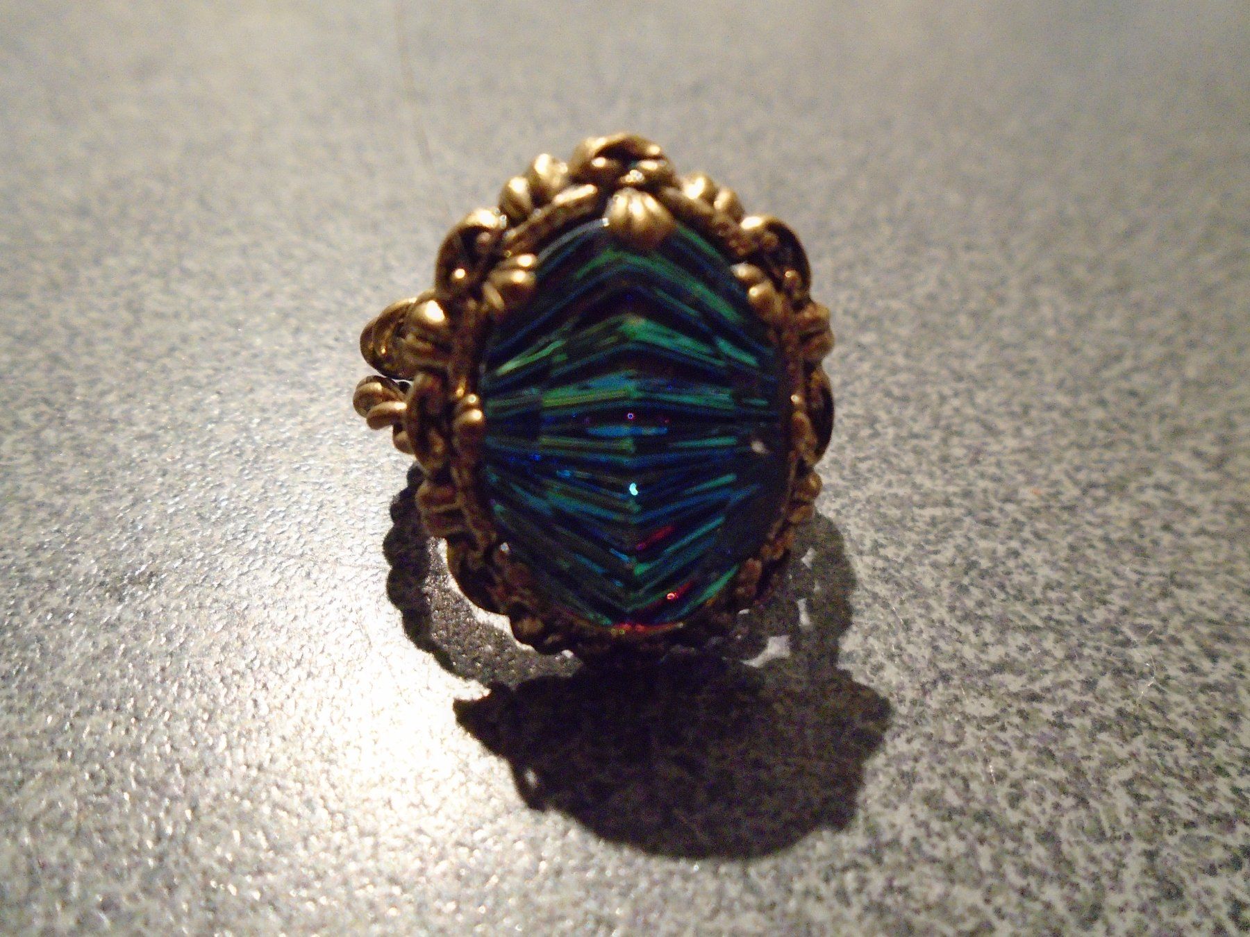 Ringe: Ring bronce Ton/Blauer Stein, oval – Neu (gemäss Beschreibung) aus Zürich von abraxas1291