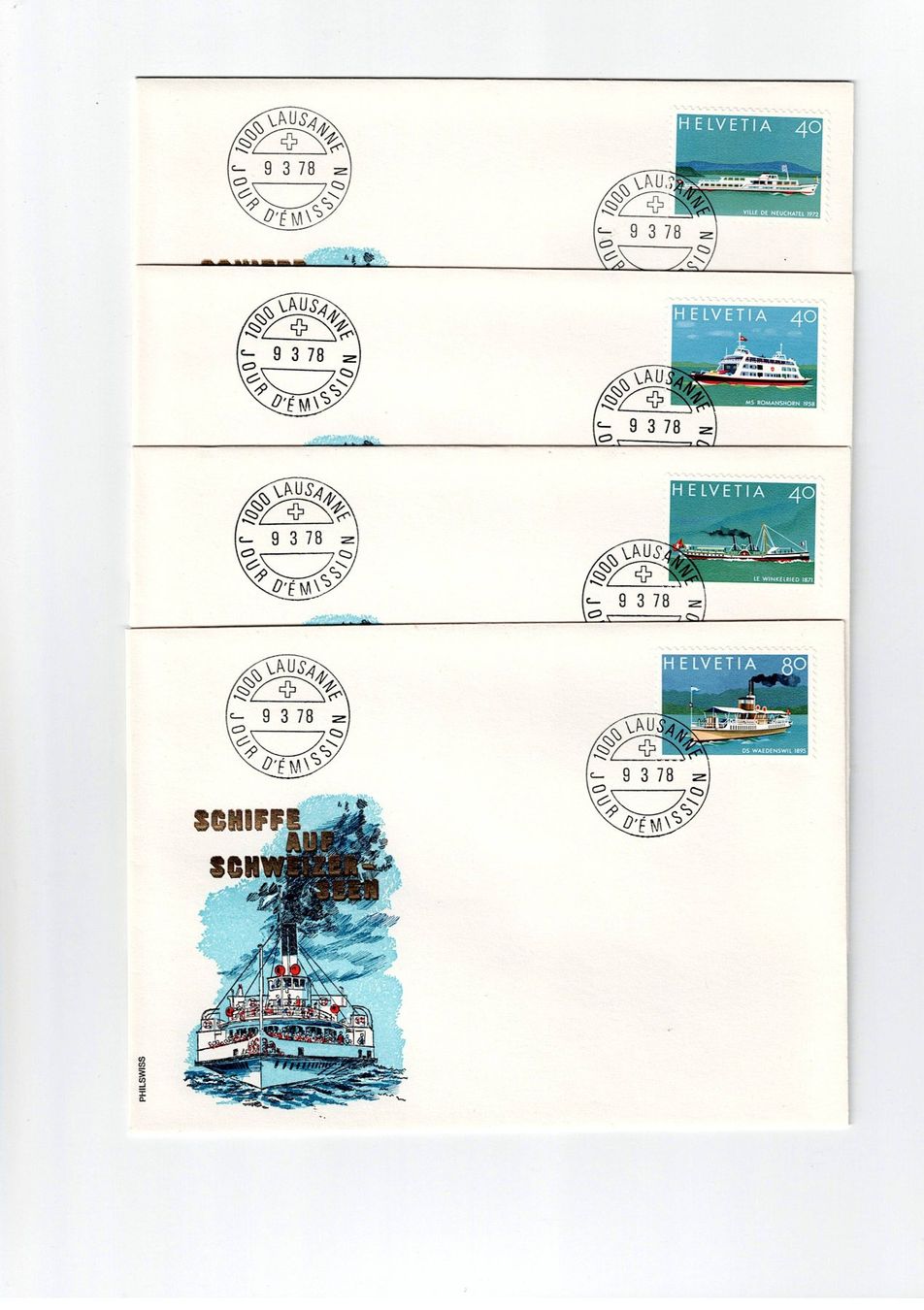 Alle Briefmarken: Schweiz, Lemanex 1978, 21 FDCs, verschiedene Ausschnitte – Gebraucht aus Hinteregg von McCharly01 2