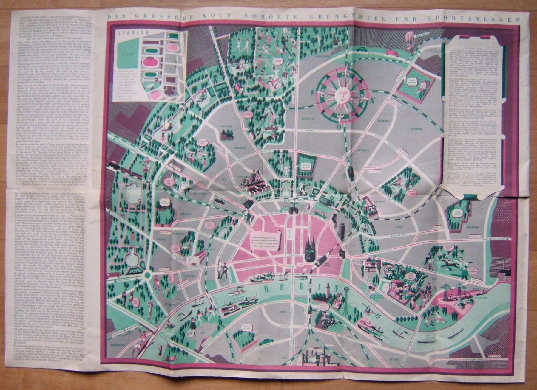 Cartine & Atlanti: STADTPLAN VON KÖLN / COLOGNE 1952 – Usato da Brunnen venduto da Nonne04 3