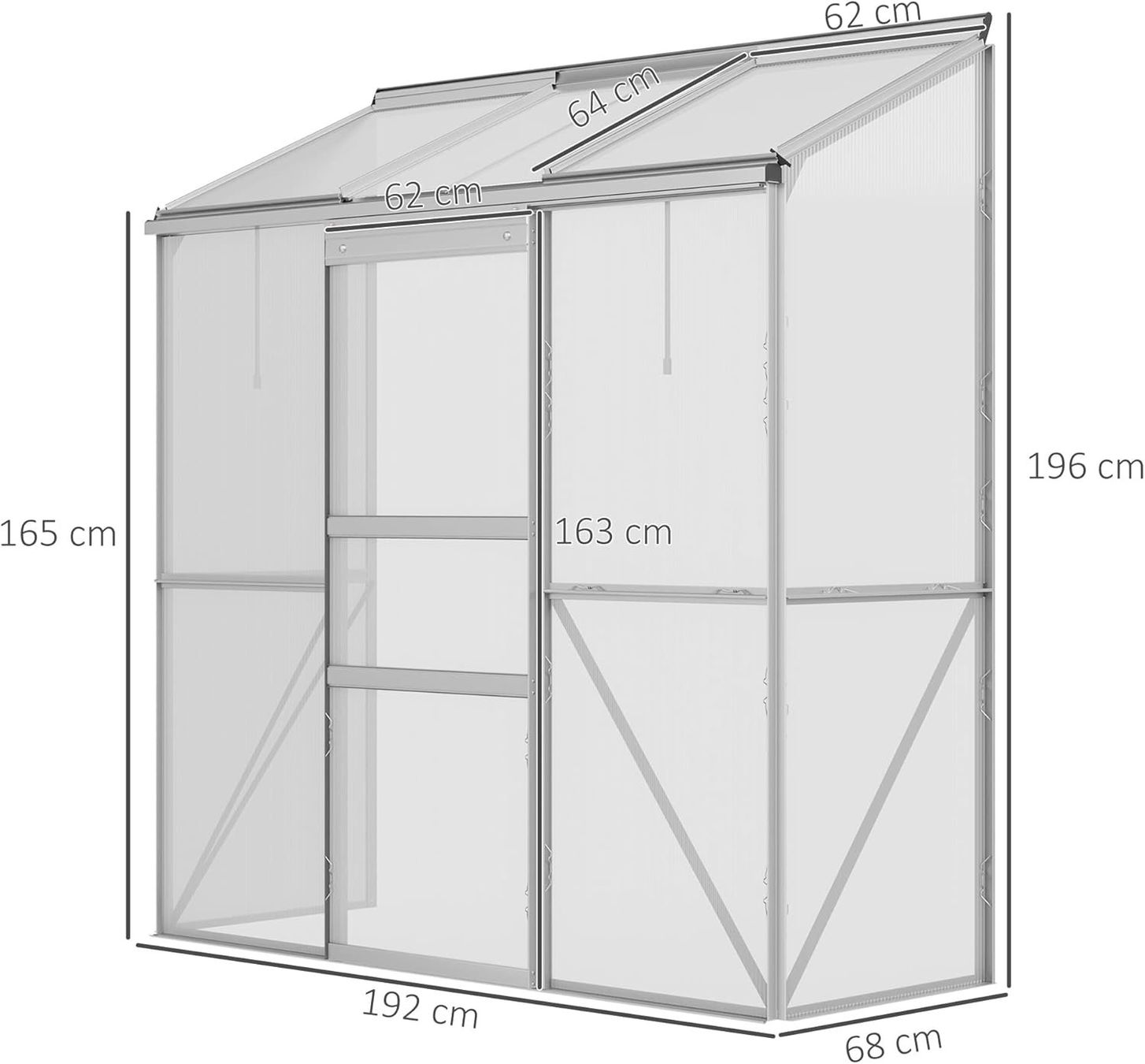 Casette da giardino & serre: Anlehngewächshaus 192x68x196cm – Nuovo e nell'imballaggio originale da Bottighofen venduto da zaap 1
